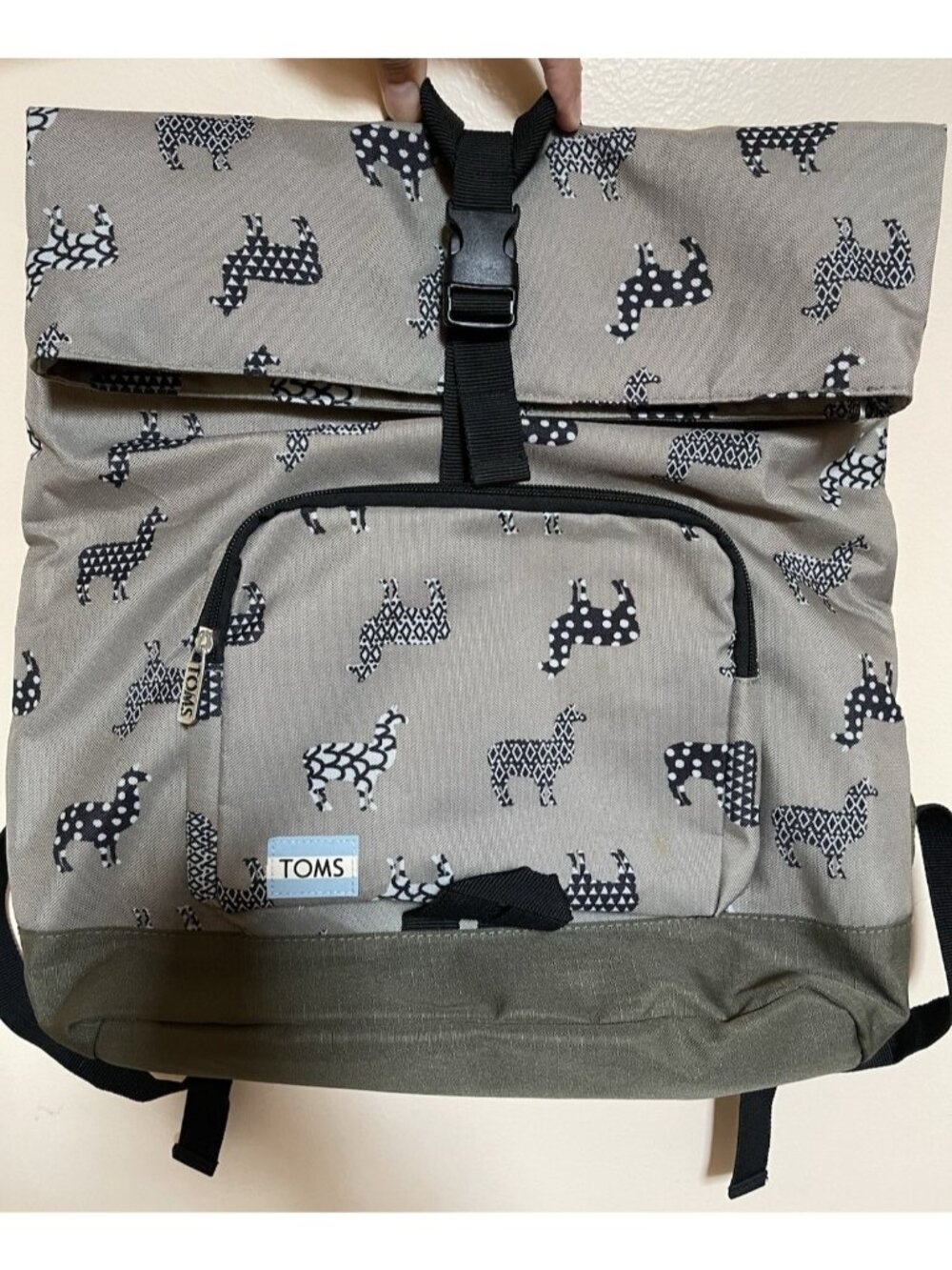 Toms Llama Alpaca Print Anti-Bullying Laptop StandUp Backpack 16” X 16” X 5”